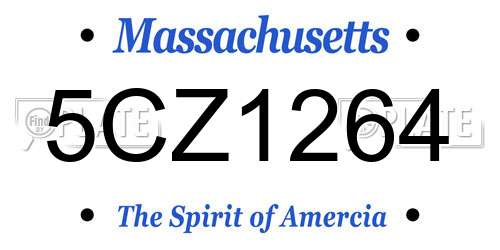 5CZ1264 Massachusetts License Plate