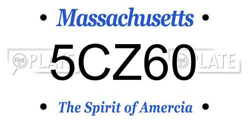 5CZ60 Massachusetts License Plate