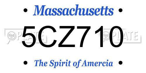 5CZ710 Massachusetts License Plate