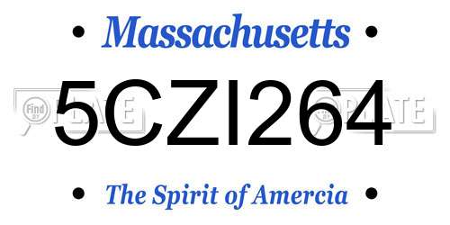5CZI264 Massachusetts License Plate