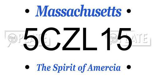 5CZL15 Massachusetts License Plate