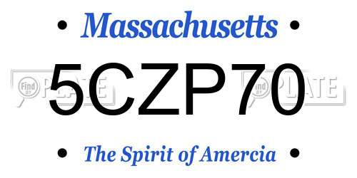 5CZP70 Massachusetts License Plate
