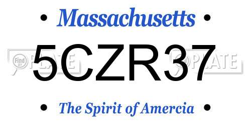 5CZR37 Massachusetts License Plate