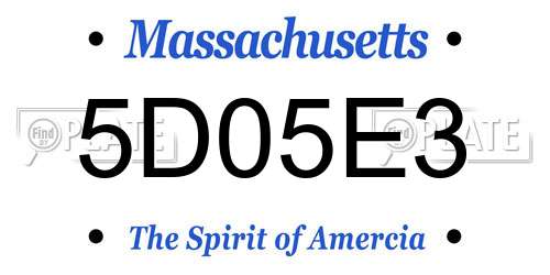 5D05E3 Massachusetts License Plate