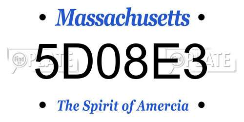 5D08E3 Massachusetts License Plate