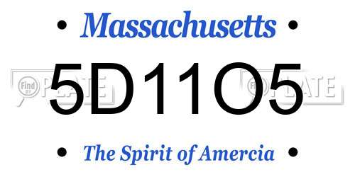 5D11O5 Massachusetts License Plate