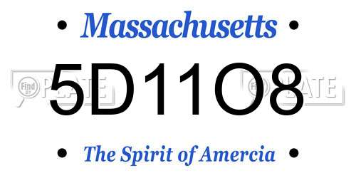 5D11O8 Massachusetts License Plate