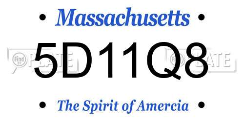 5D11Q8 Massachusetts License Plate