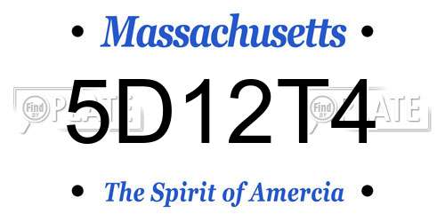 5D12T4 Massachusetts License Plate