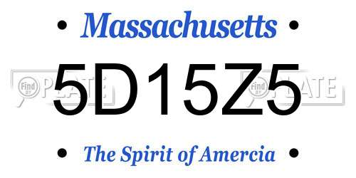 5D15Z5 Massachusetts License Plate