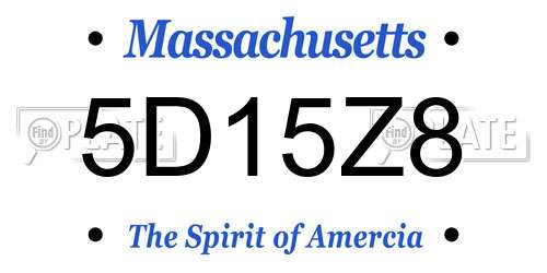 5D15Z8 Massachusetts License Plate