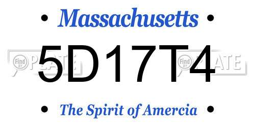 5D17T4 Massachusetts License Plate