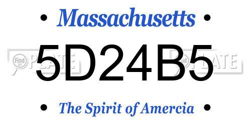 5D24B5 Massachusetts License Plate