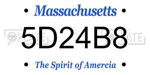 5D24B8 Massachusetts License Plate