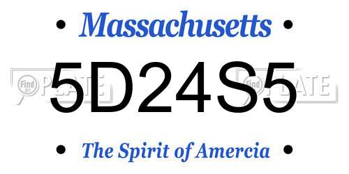 5D24S5 Massachusetts License Plate