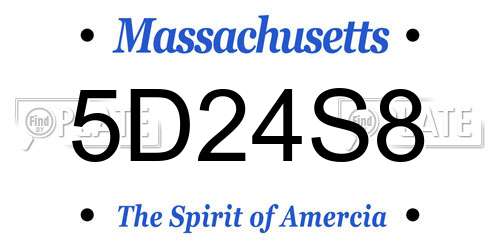 5D24S8 Massachusetts License Plate