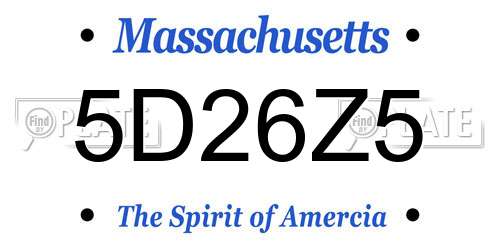 5D26Z5 Massachusetts License Plate