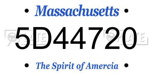 5D44720 Massachusetts License Plate