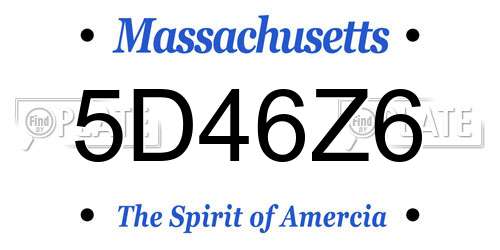 5D46Z6 Massachusetts License Plate