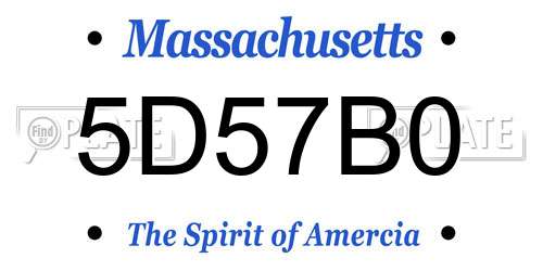 5D57B0 Massachusetts License Plate