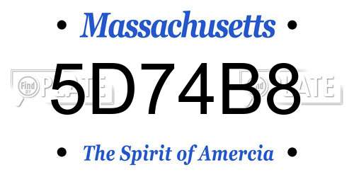 5D74B8 Massachusetts License Plate