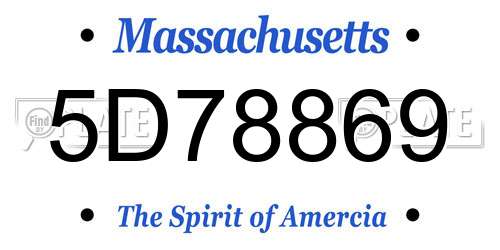 5D78869 Massachusetts License Plate