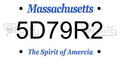 5D79R2 Massachusetts License Plate