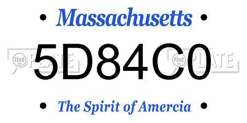5D84C0 Massachusetts License Plate