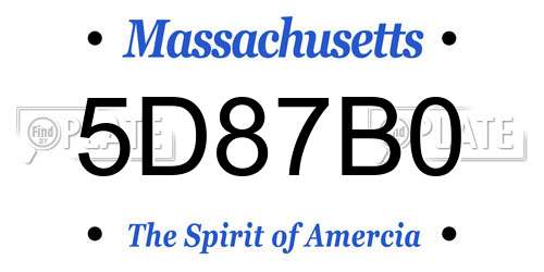 5D87B0 Massachusetts License Plate