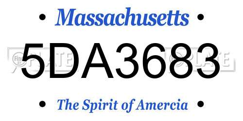 5DA3683 Massachusetts License Plate