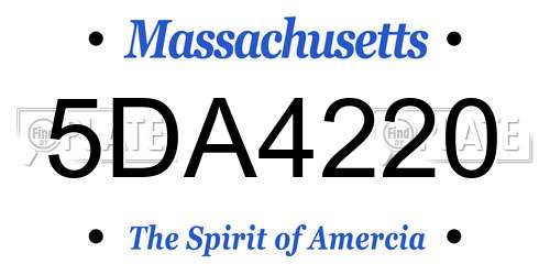 5DA4220 Massachusetts License Plate