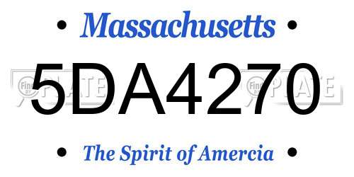5DA4270 Massachusetts License Plate