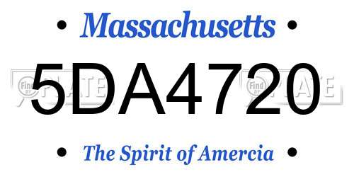 5DA4720 Massachusetts License Plate