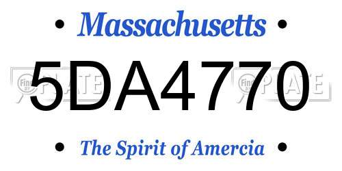 5DA4770 Massachusetts License Plate