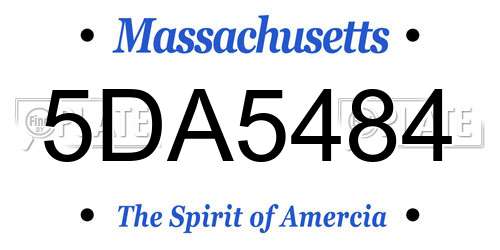 5DA5484 Massachusetts License Plate