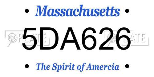 5DA626 Massachusetts License Plate