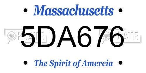 5DA676 Massachusetts License Plate