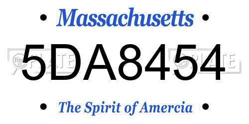 5DA8454 Massachusetts License Plate
