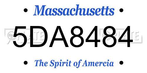5DA8484 Massachusetts License Plate