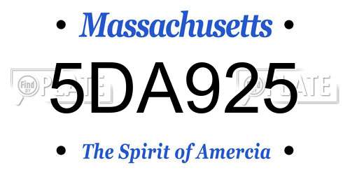 5DA925 Massachusetts License Plate