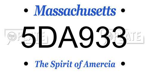 5DA933 Massachusetts License Plate