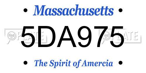 5DA975 Massachusetts License Plate