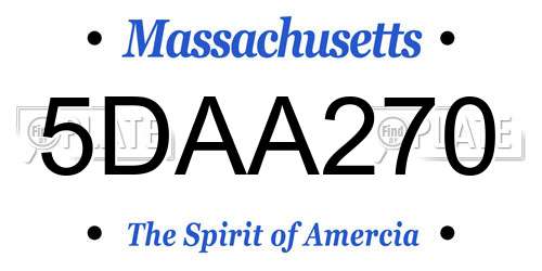 5DAA270 Massachusetts License Plate