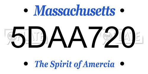 5DAA720 Massachusetts License Plate