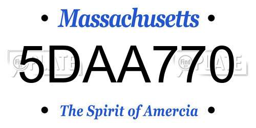5DAA770 Massachusetts License Plate