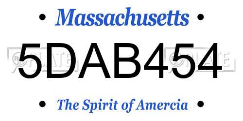 5DAB454 Massachusetts License Plate