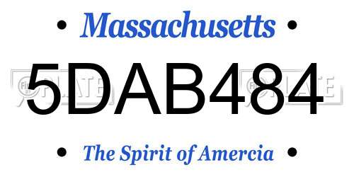 5DAB484 Massachusetts License Plate