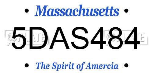 5DAS484 Massachusetts License Plate