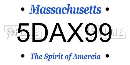 5DAX99 Massachusetts License Plate