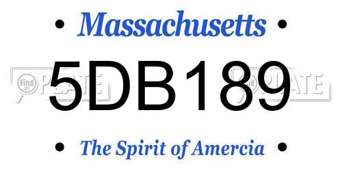 5DB189 Massachusetts License Plate